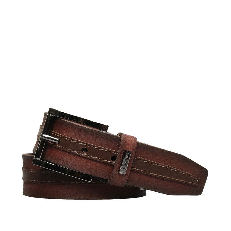 CRAFTMEN - Cinturón de hombre Wood Burdeo Craftmen 100% cuero natural