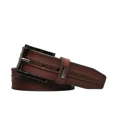 CRAFTMEN - Cinturón de hombre Wood Burdeo 100% cuero natural