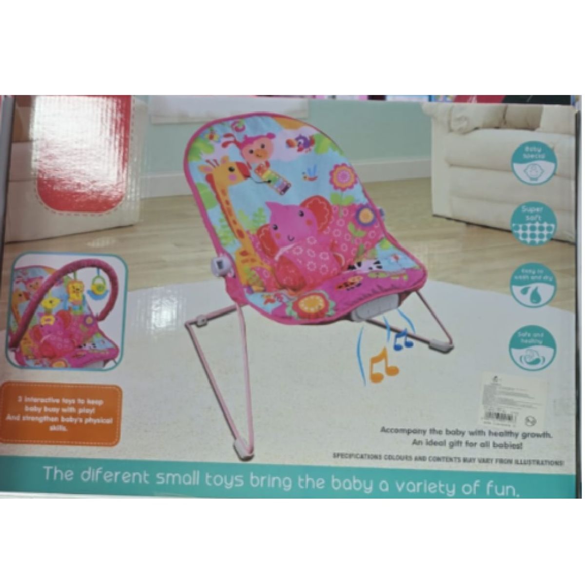 ANGELES DEL HOGAR - Sillas Mecedora Bebe Animales Musica vibra