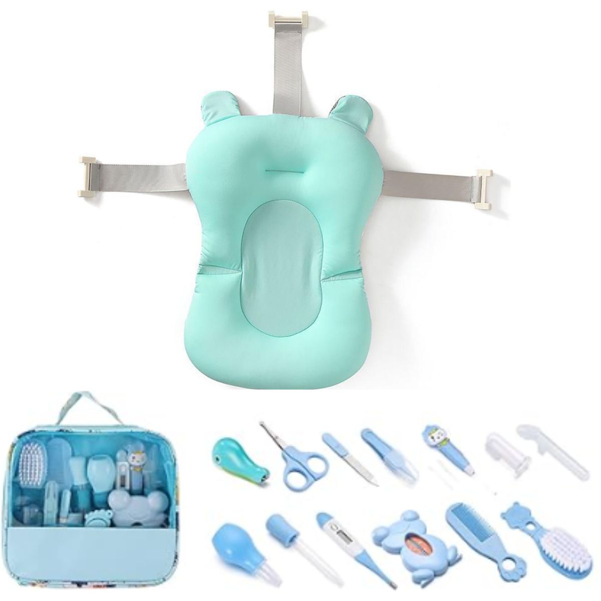 GENERICO - Kits de Higiene para Bebe + Cojín Hamaca de Bañera Calipso