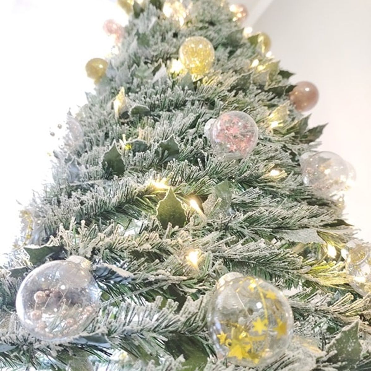 GENERICO - árbol de navidad plegable con iluminación y decoración instaladas