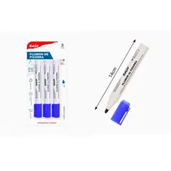 GENERICO - Marcadores Tinta Azul 3pcs