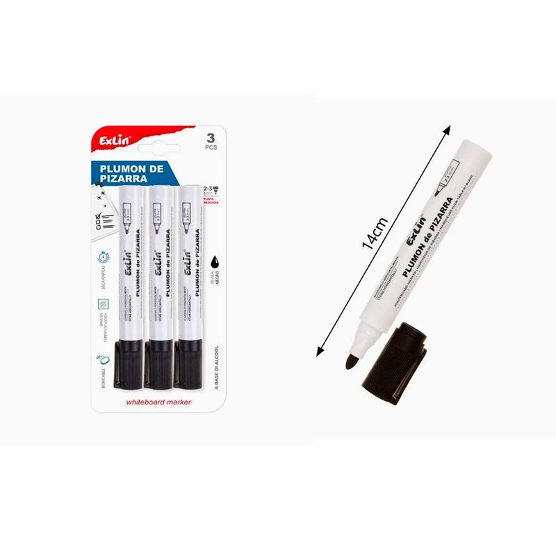 GENERICO - Marcadores Tinta Negra 3pcs