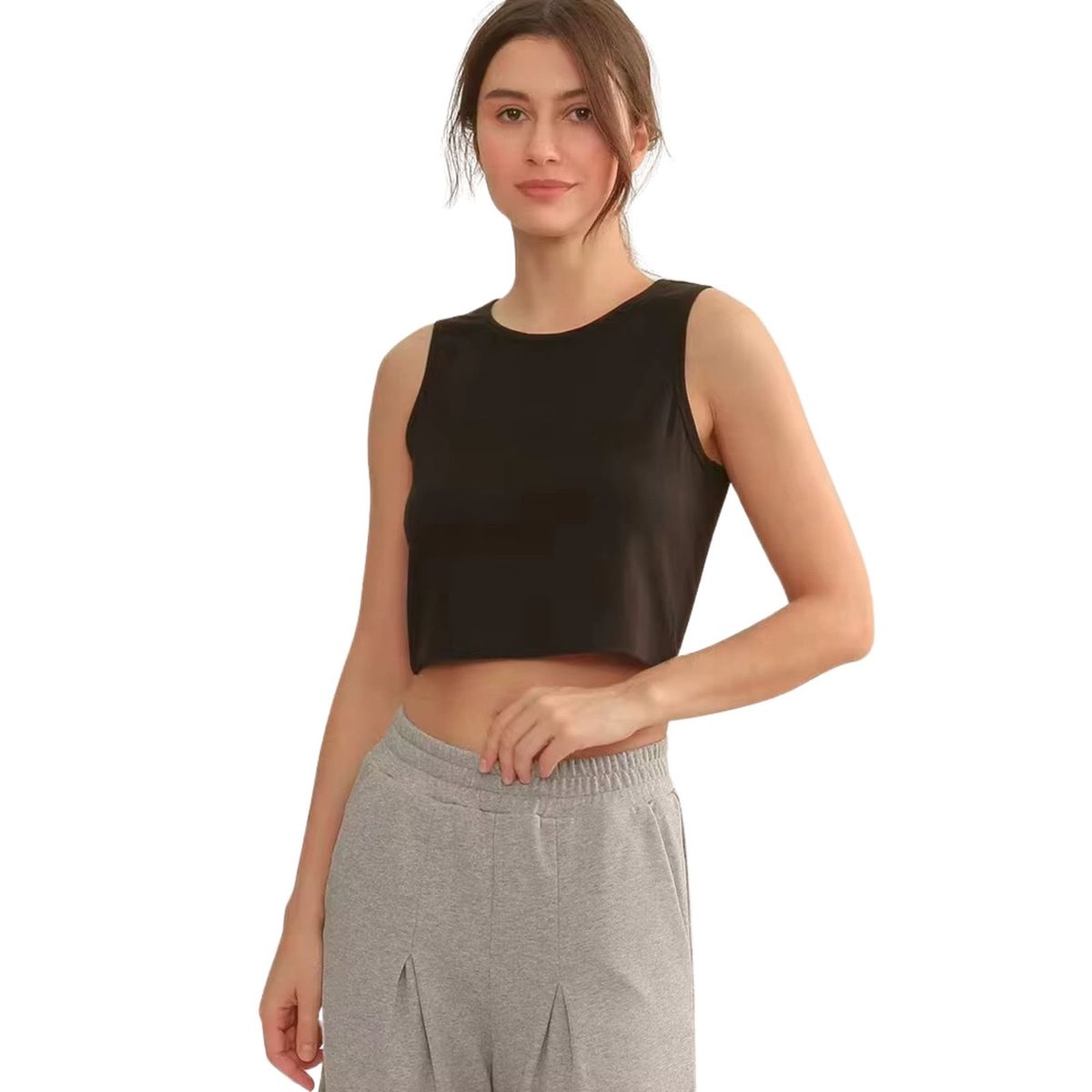 SUKHA - Polera Manga Corta Cuello Redondo Sukha Negro