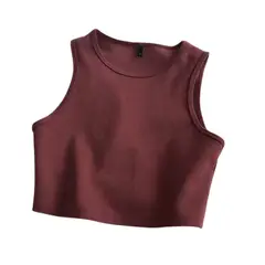 SUKHA - Polera Manga Corta Cuello Redondo Cafe