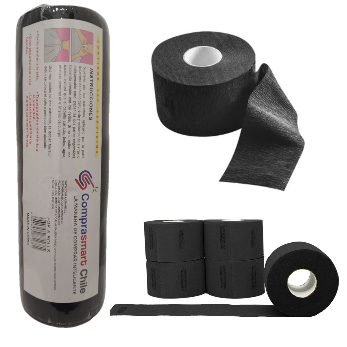 COMPRASMART CHILE - Pack 5 Papel Cuello Para Barbería Peluquería Cubre Cuello