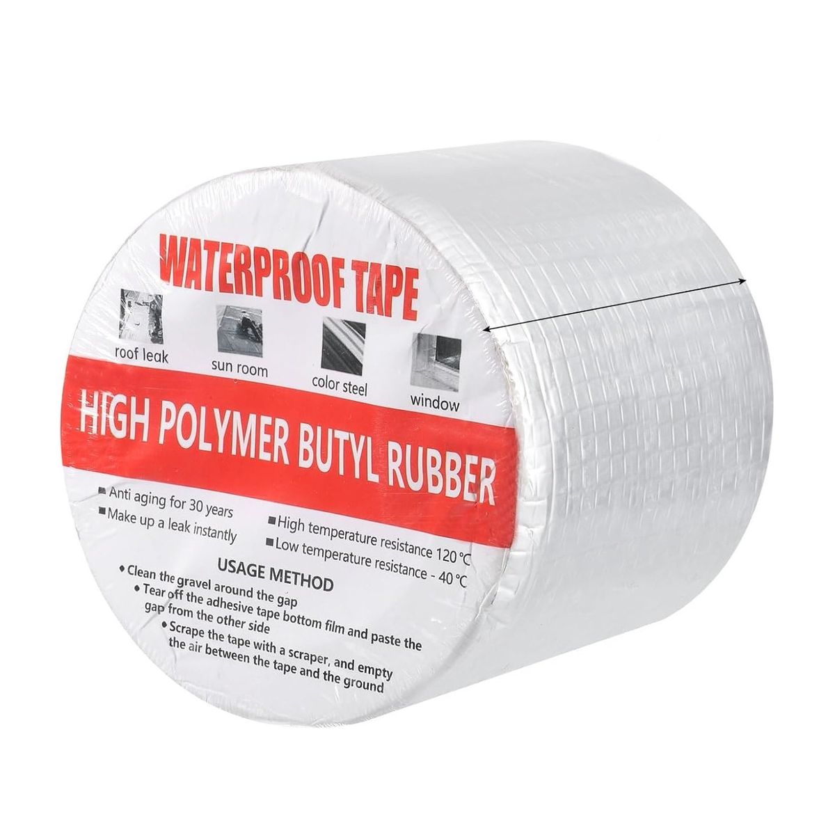 ATURE - Cinta Adhesivo Butilo 10cm X 5m Impermeable Gotera Techo