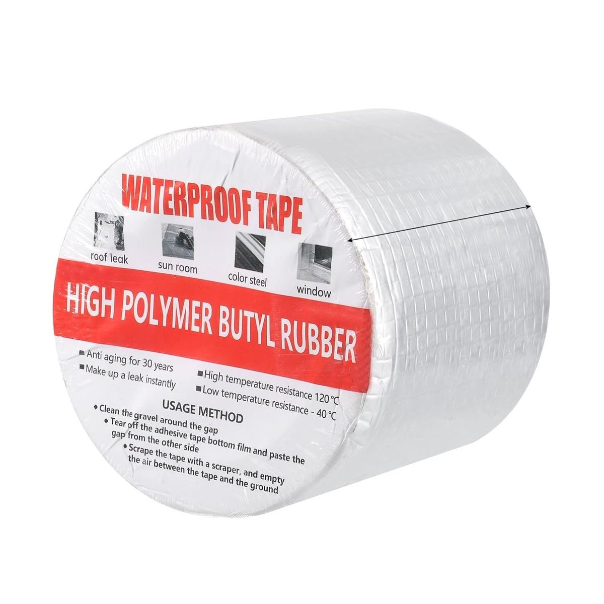 ATURE - Cinta Adhesivo Butilo 10cm X 5m Impermeable Gotera Techo