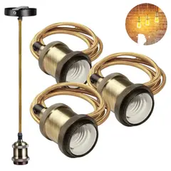 GENERICO - Packx3 Soquete Vintage E27 Lamparas Colgante Rustica Techo
