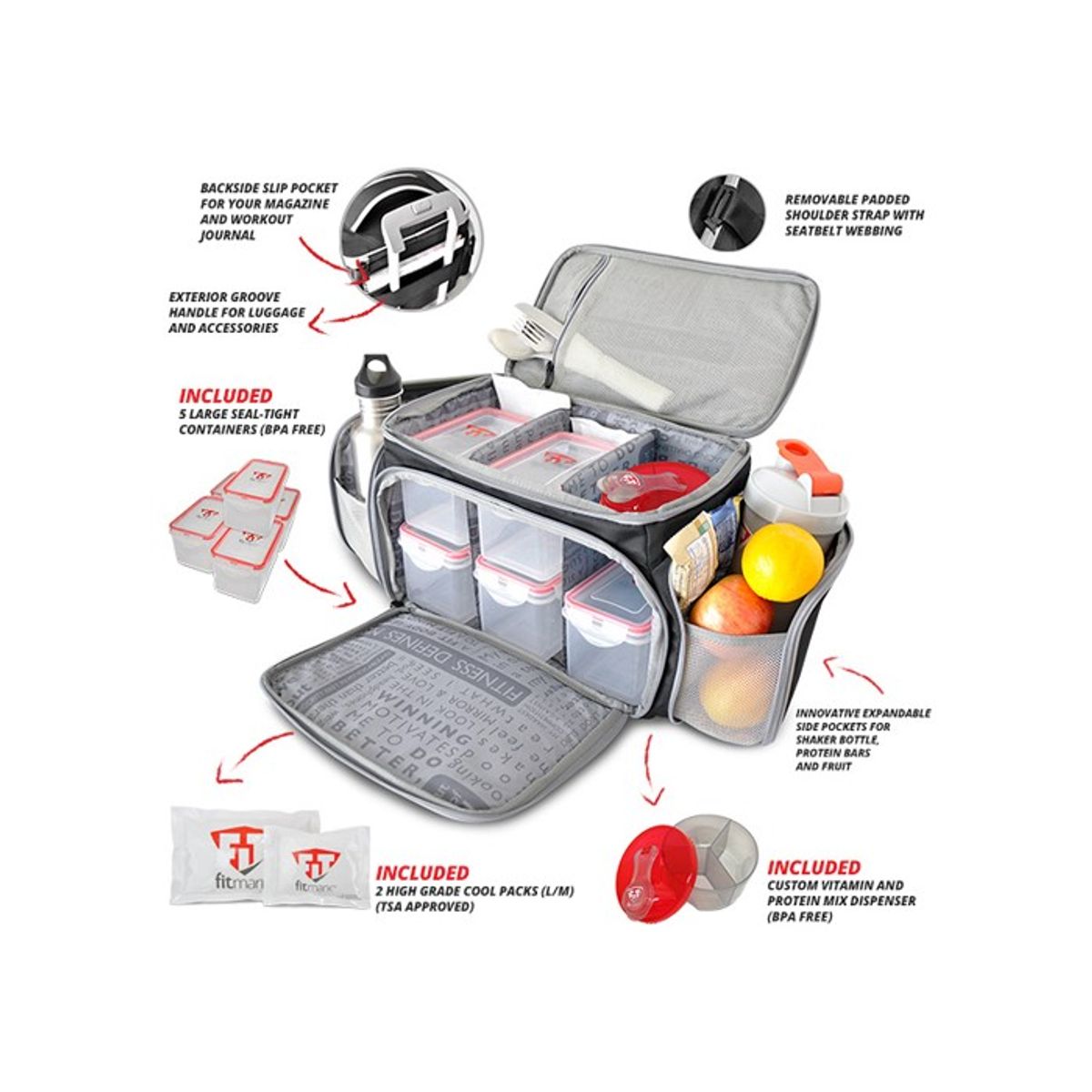 GENERICO - Fitmark The Shield LG Bolso Lonchera Termica Para Gimnasio B