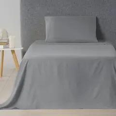 RANCO - Juego de Sábanas Gris de 144 hilos 1,5 plazas - TEXTIL