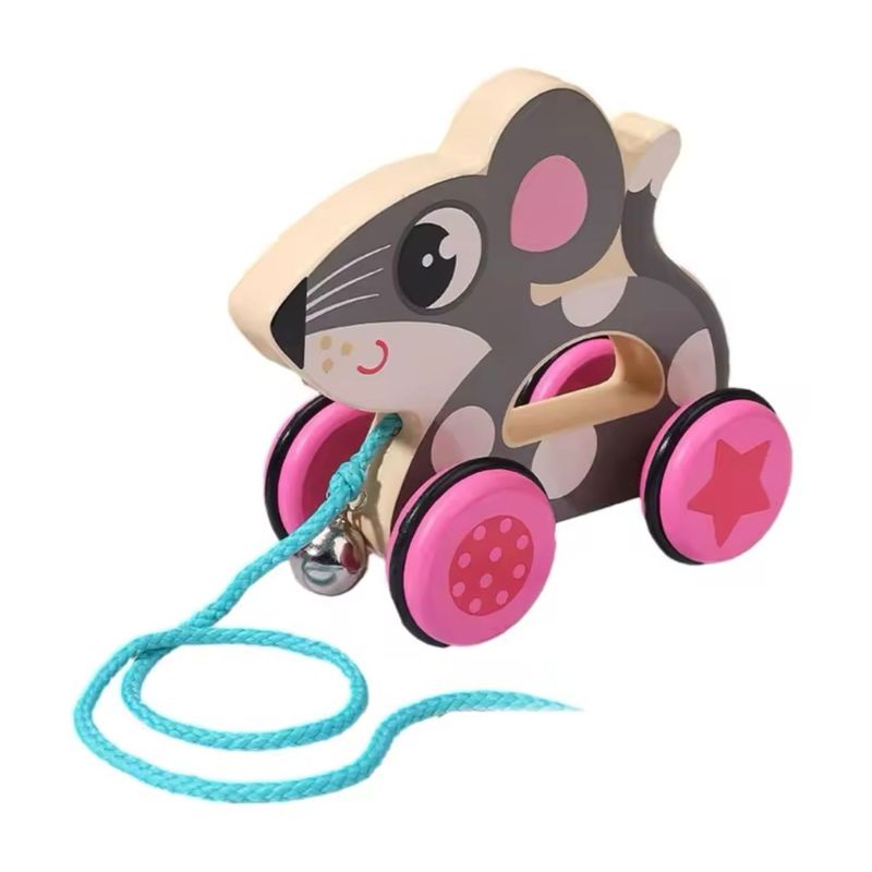 WOODTOYS - Juguete Animalitos De Arrastre Madera Juego Niños RATON
