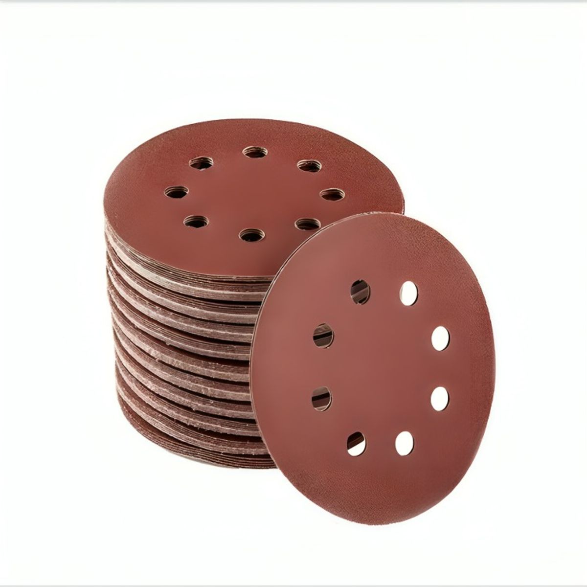 OEM - Set 100 Lijas #120 Velcro Con 8 Orificios 125mm 5 Pulgadas