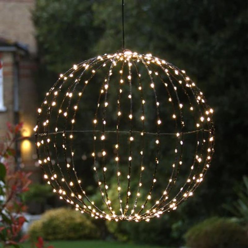 GENERICO - ESFERA METÁLICA CON LUCES LED 40 cm