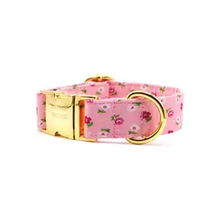GENERICO - Collar Perros Unidos flores rosado talla XXL ( 45 a 55 cms)