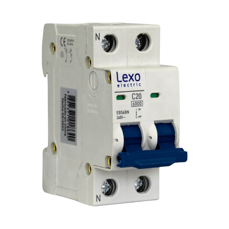 LEXO - Interruptor Automatico Lexo Omnipolar 2x20A 6KA Curva C