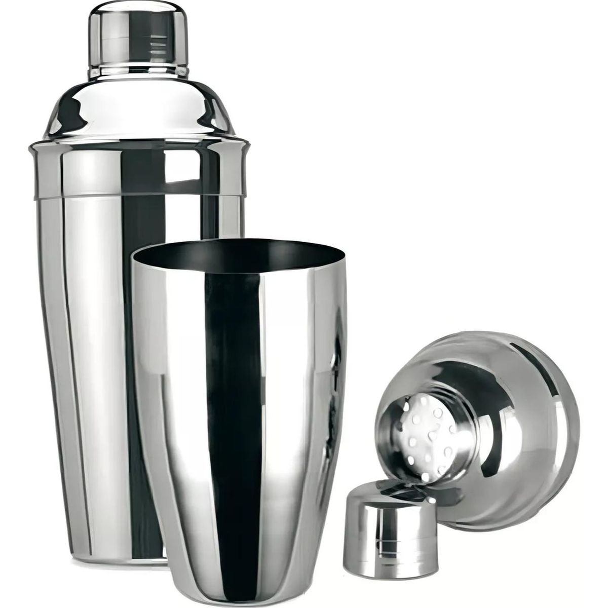 IMPORTCLICK - Coctelera 3 Piezas Shaker Acero Inoxidable 500 ML Plateado IMPORTCLICK
