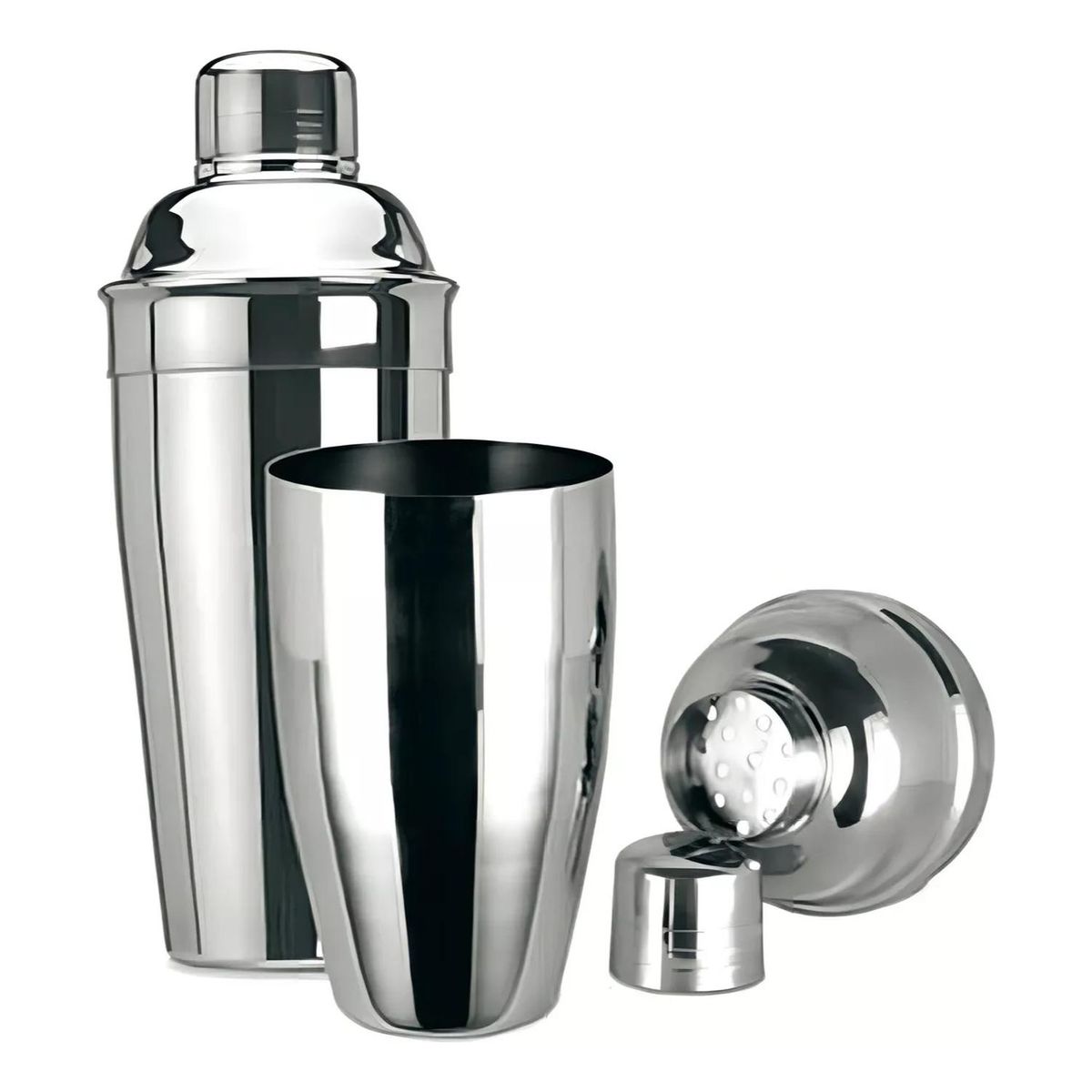 IMPORTCLICK - Coctelera 3 Piezas Shaker Acero Inoxidable 500 ML Plateado IMPORTCLICK