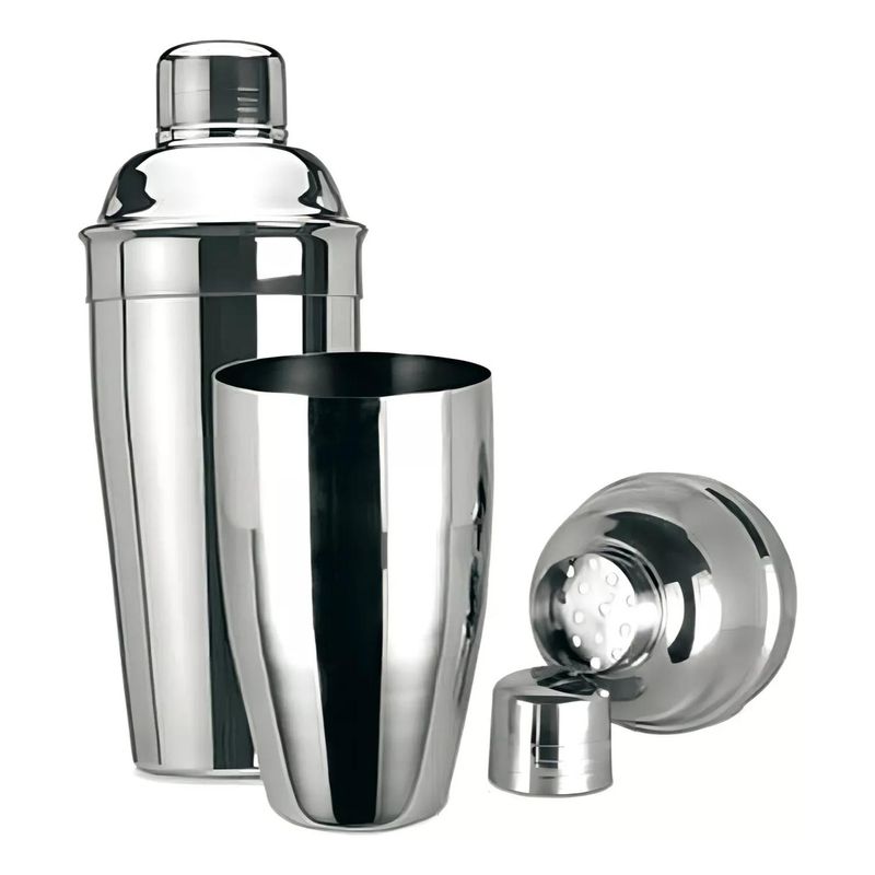 IMPORTCLICK - Coctelera 3 Piezas Shaker Acero Inoxidable 500 ML Plateado IMPORTCLICK