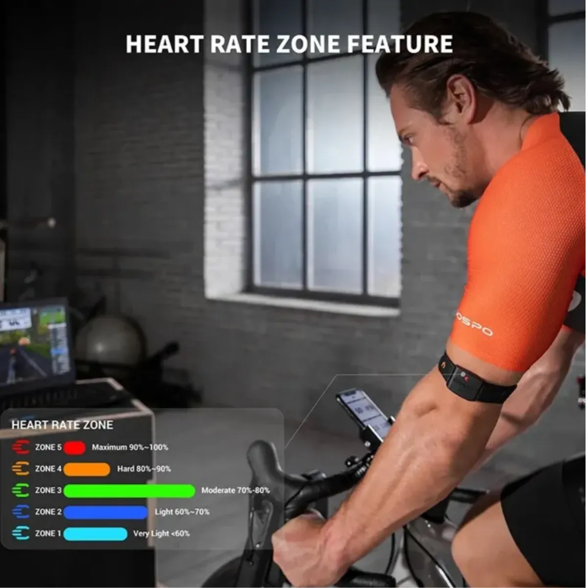 GENERICO - Brazalete Monitor de Ritmo Cardiaco Deportivo