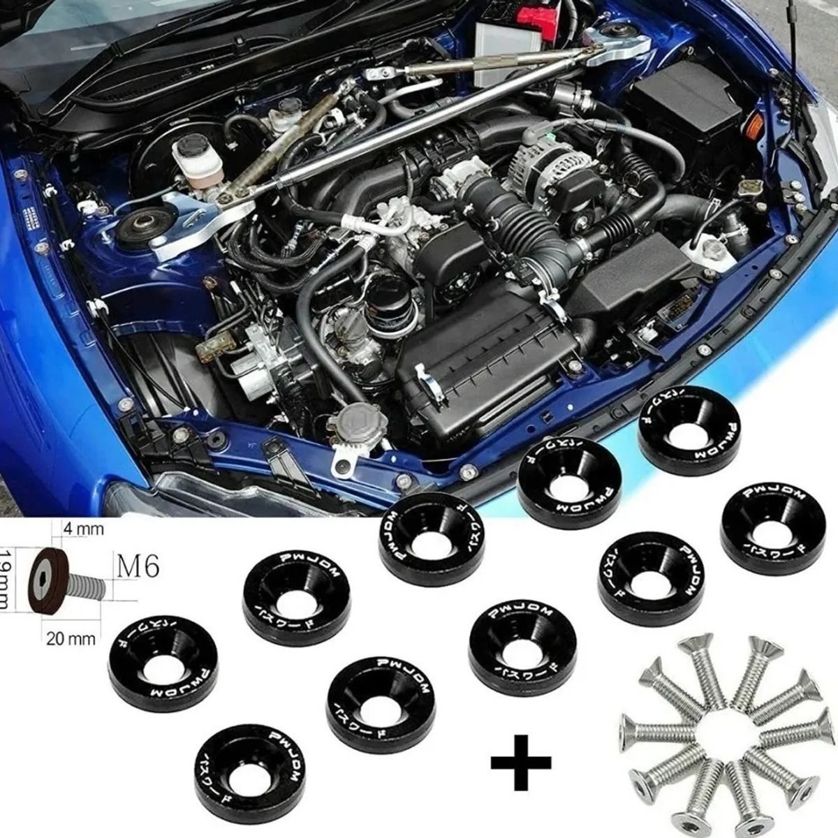 GENERICO - X10 Pernos De Motor Auto Universal AZUL
