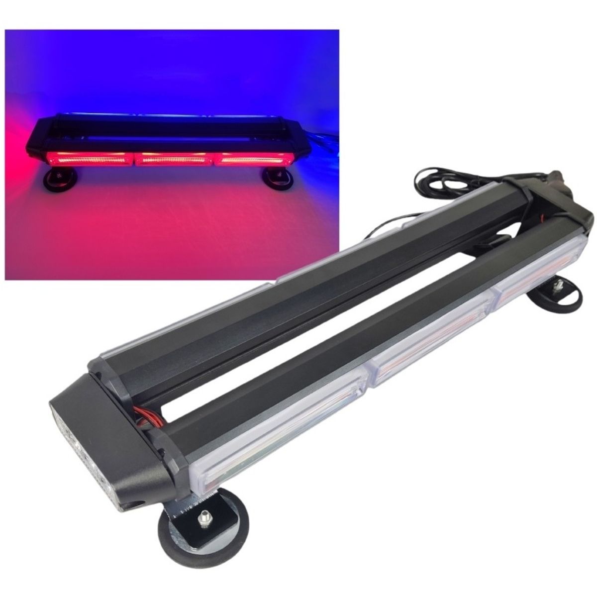 GENERICO - Baliza Led Estroboscópica Techo Imán 12v Cenicero ROJO AZUL