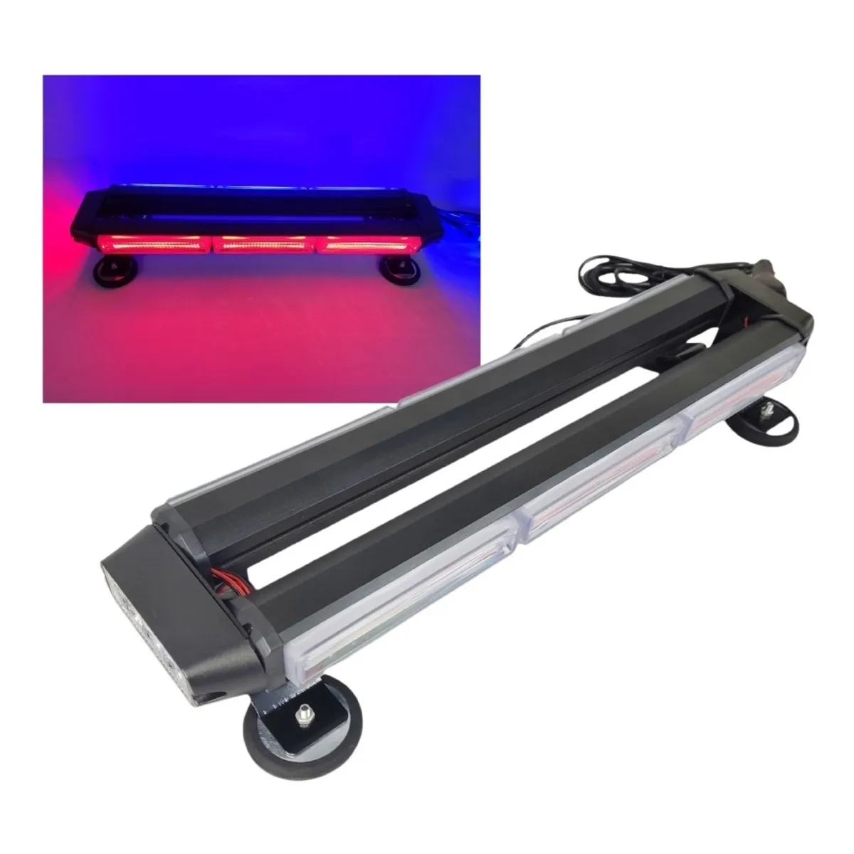 GENERICO - Baliza Led Estroboscópica Techo Imán 12v Cenicero ROJO AZUL