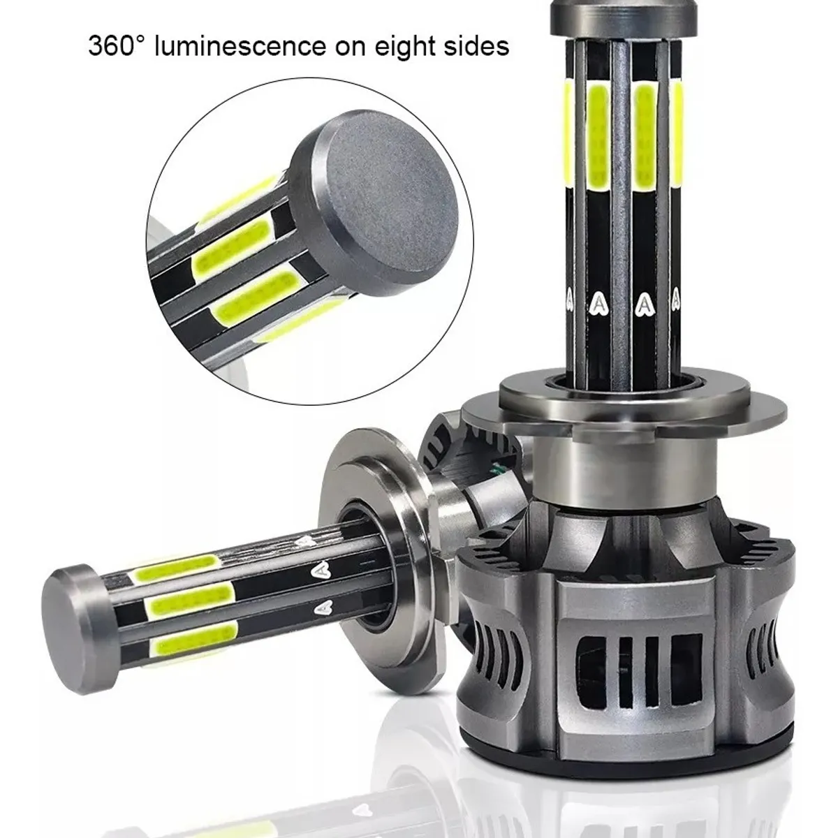 GENERICO - Kit Luces Turboled 18.000 Lm Canbus H4 8 Caras Par