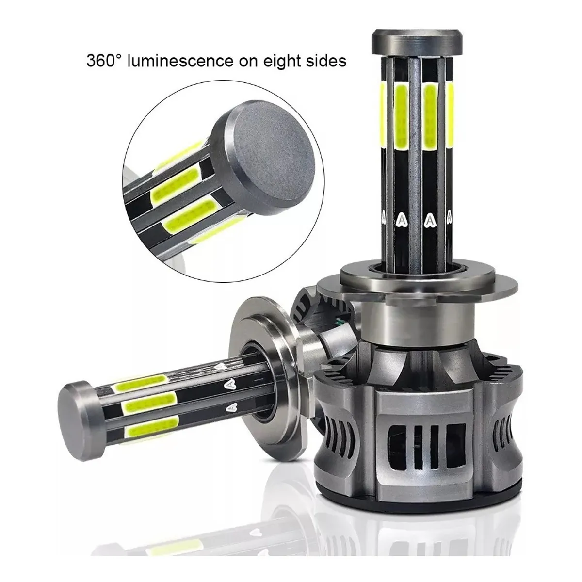 GENERICO - Kit Luces Turboled 18.000 Lm Canbus H4 8 Caras Par
