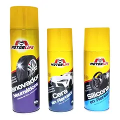 MOTORLIFE - Tripack Renovador De Neumático Silicona Cera
