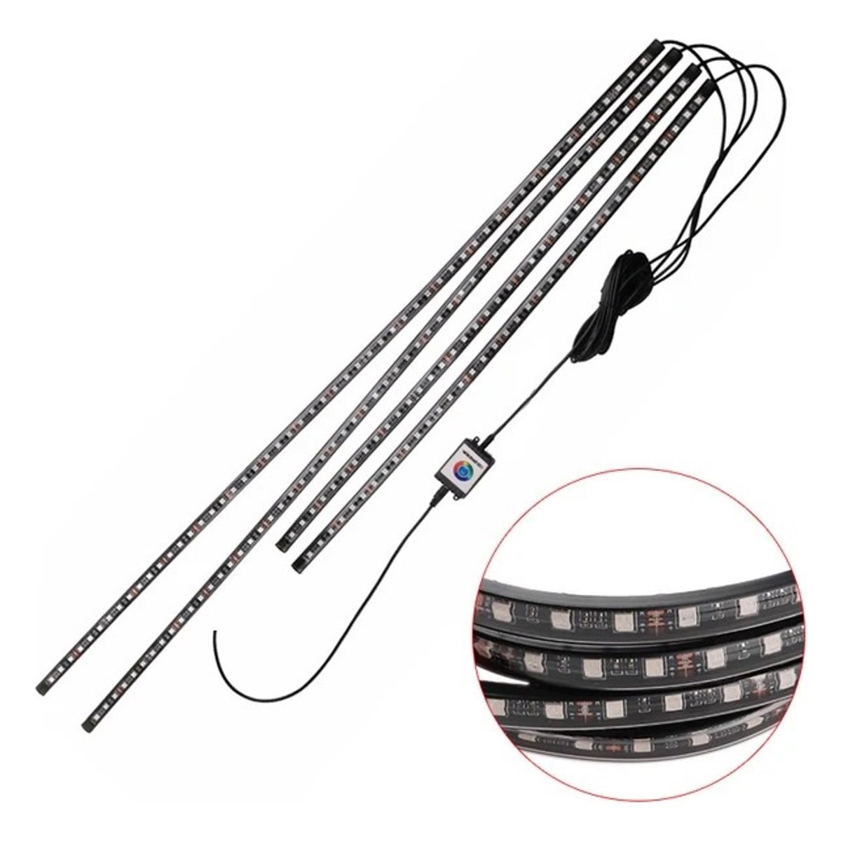 GENERICO - Kit Luz De Chasis Bluetooth Auto Luz De Piso Rgb 90CM