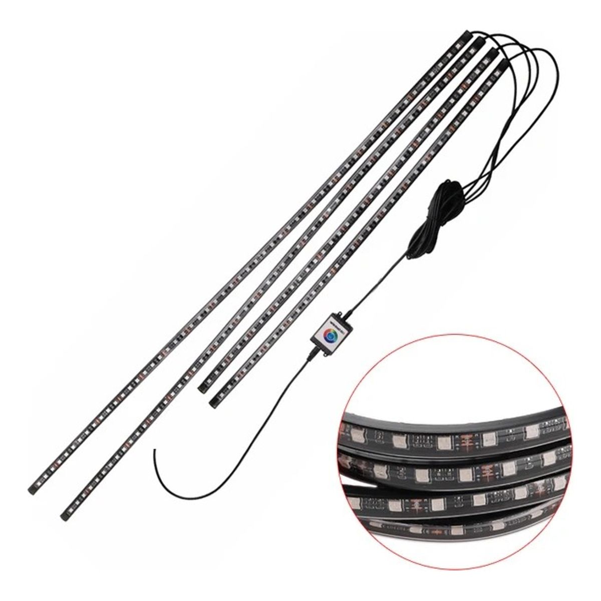 GENERICO - Kit Luz De Chasis Bluetooth Auto Luz De Piso Rgb 90CM