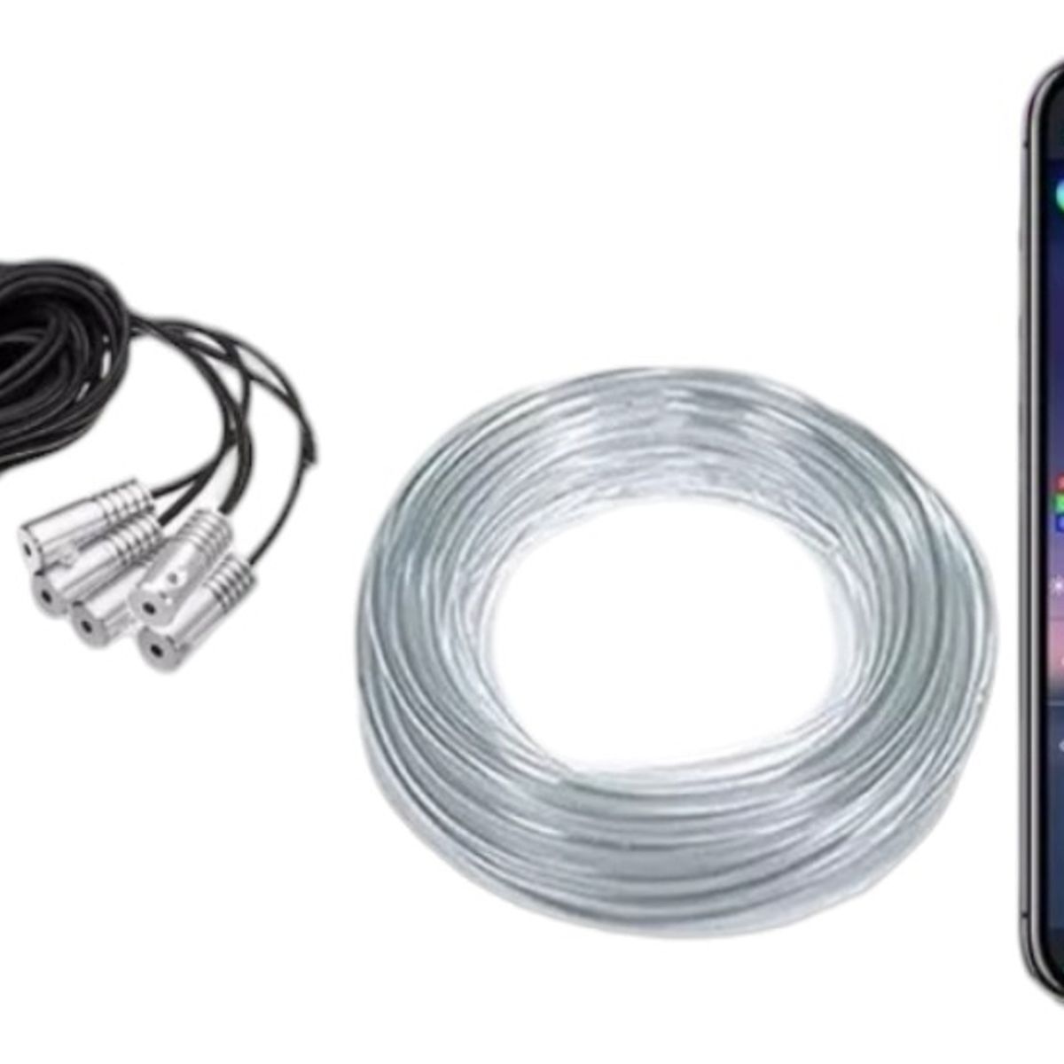 GENERICO - Hilo Neon Decorativo Con Luz Rgb 5 Led Bluetooth App Auto