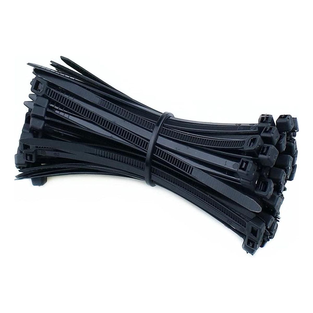 GENERICO - 100 Amarras Plásticas 4.8x200mm Precinto Nylon Multiuso Negro