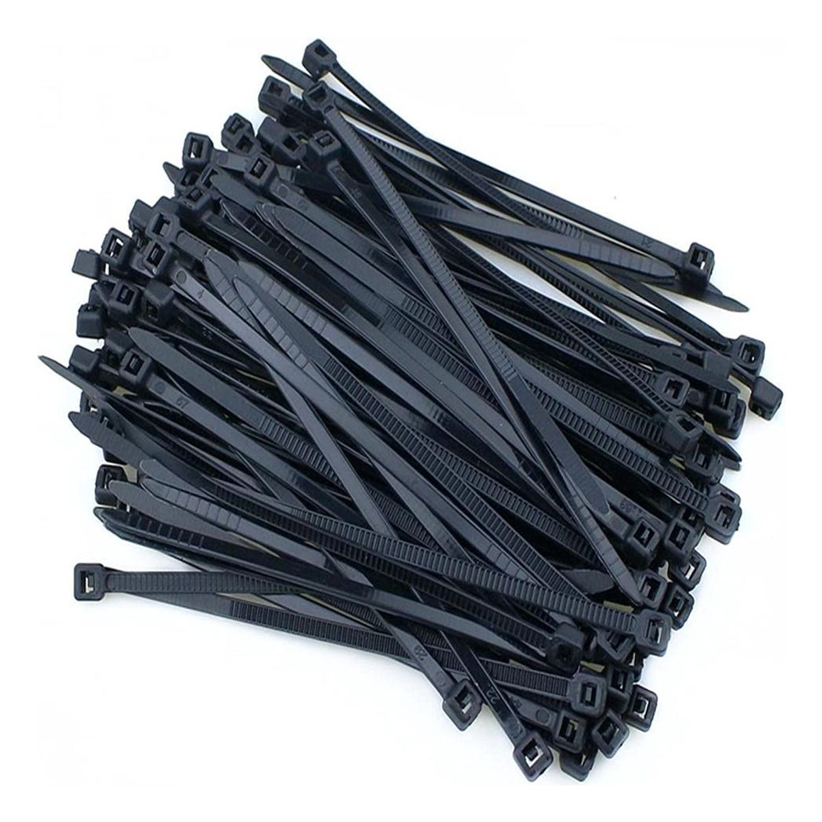 GENERICO - 100 Amarras Plásticas 4.8x200mm Precinto Nylon Multiuso Negro