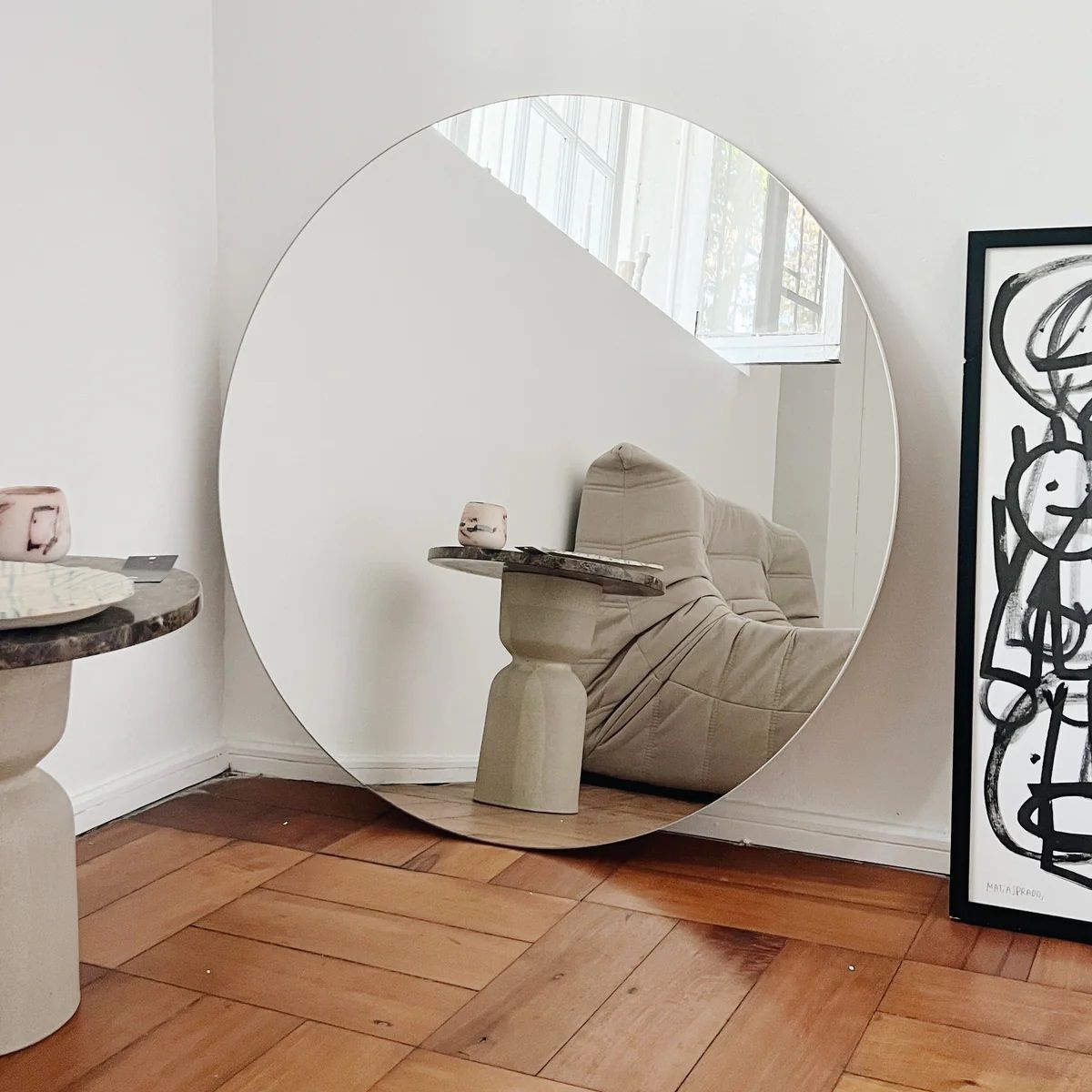 GENERICO - Espejo Circular 90CM Sin Bordes Taller Sin Fronteras