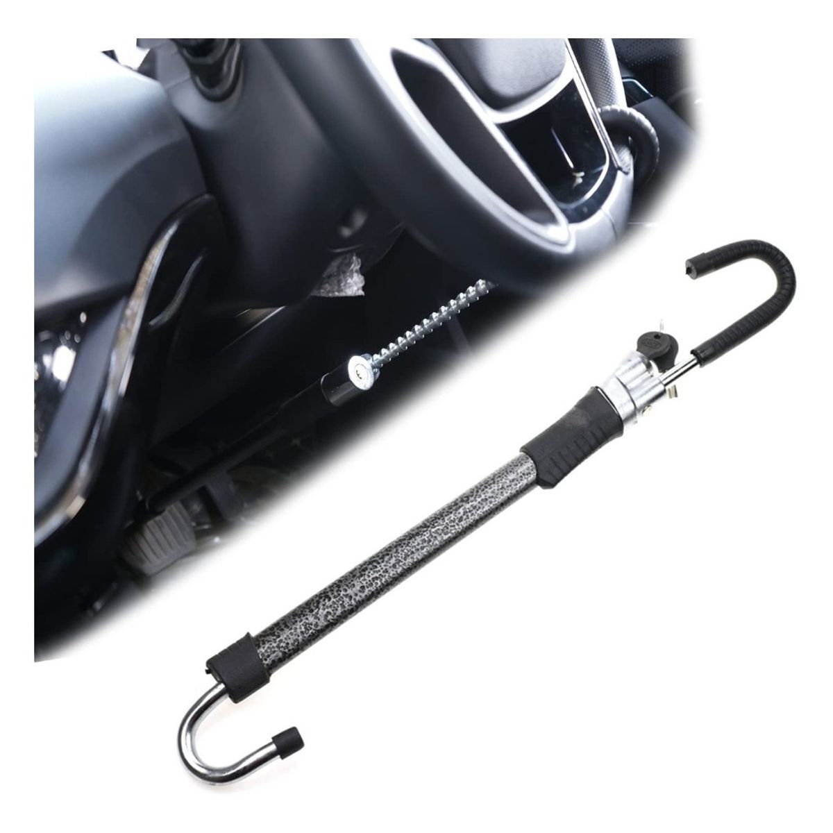 GENERICO - Traba Volante Y Pedal Antirrobo + Llave Cq-legend 6084 Metal