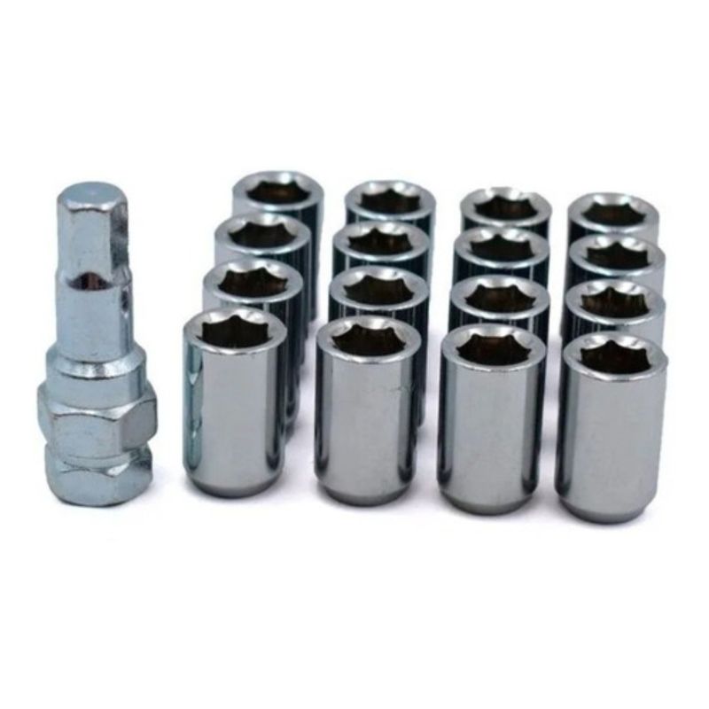 GENERICO - X16 Tuercas Se Seguridad Llanta + Llave Allen 12x125