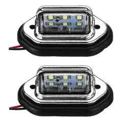 GENERICO - Pack X2 Luz Placa Foco 6 Led Auto Camión Furgón 10 - 30v