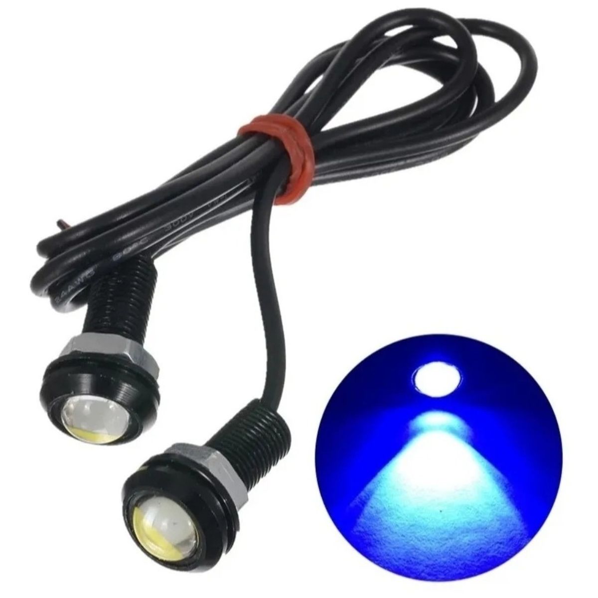 GENERICO - X2 Ojo De Águila Luces Led 23mm 9w Auto 12V AZUL