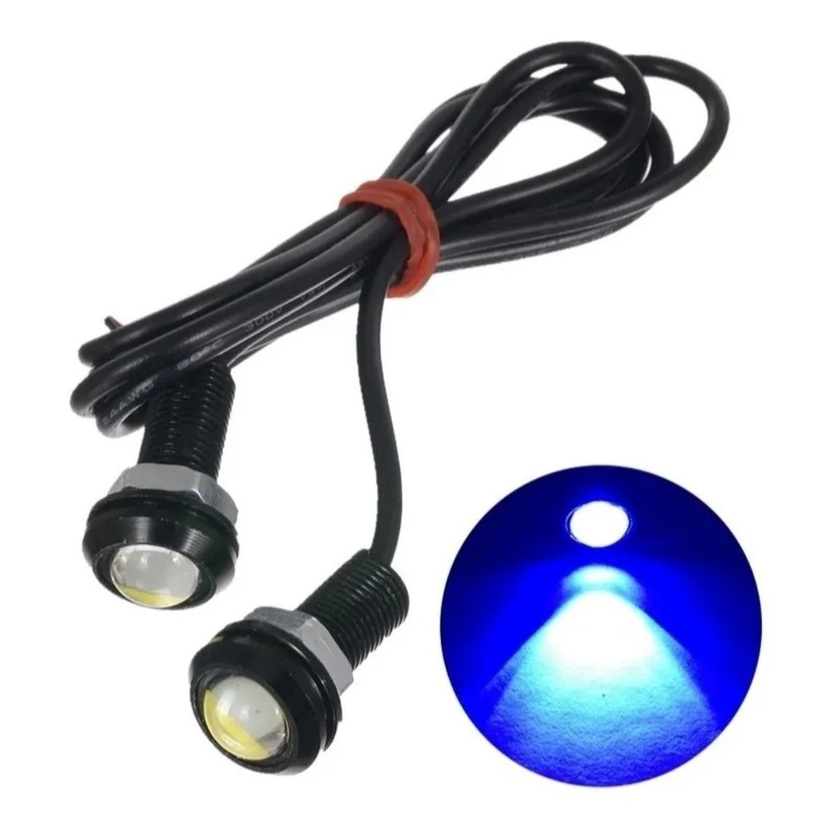 GENERICO - X2 Ojo De Águila Luces Led 23mm 9w Auto 12V AZUL