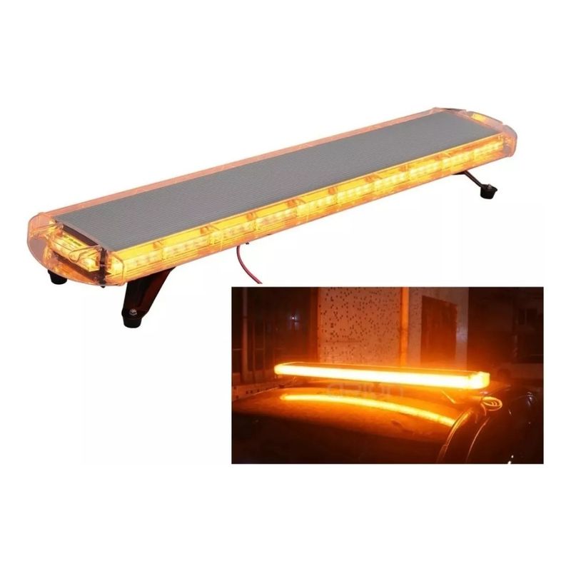 GENERICO - Baliza Led Auto Techo Estroboscopica Color Ambar 120CM