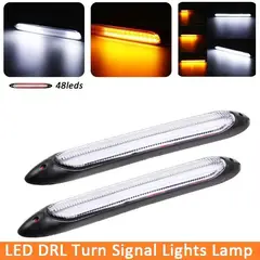 GENERICO - X2 Tira Luz Led Neblinero Secuencial Blanco Amarillo 23 Cm