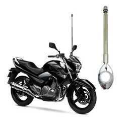GENERICO - Antena Corta Hilo Curado Motociclistas Corta Pipa CROMADO