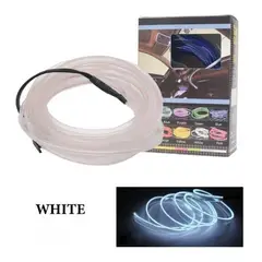GENERICO - Hilo Neon Decorativo Luz Led 3Mt Interior Auto Tuning WHITE