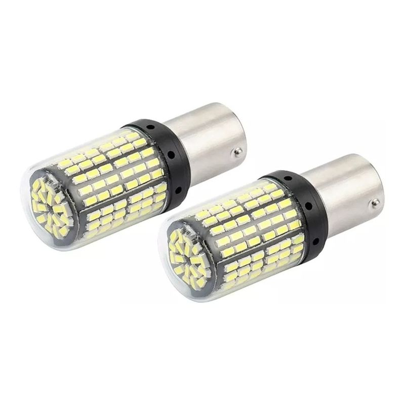 GENERICO - X2 Ampolleta Destellante 144Led Luz Freno Blanco Auto 12v 1C