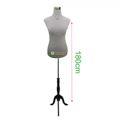 GENERICO - Torso Maniqui Dama Plástico Blanco Con Pedestal Madera Negro