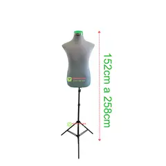 GENERICO - Torso Maniqui Hombre Plástico Blanco Pedestal Atril Plegable