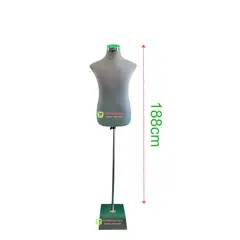 GENERICO - Torso Maniqui Hombre Plástico Blanco Pedestal Metal Cuadrado