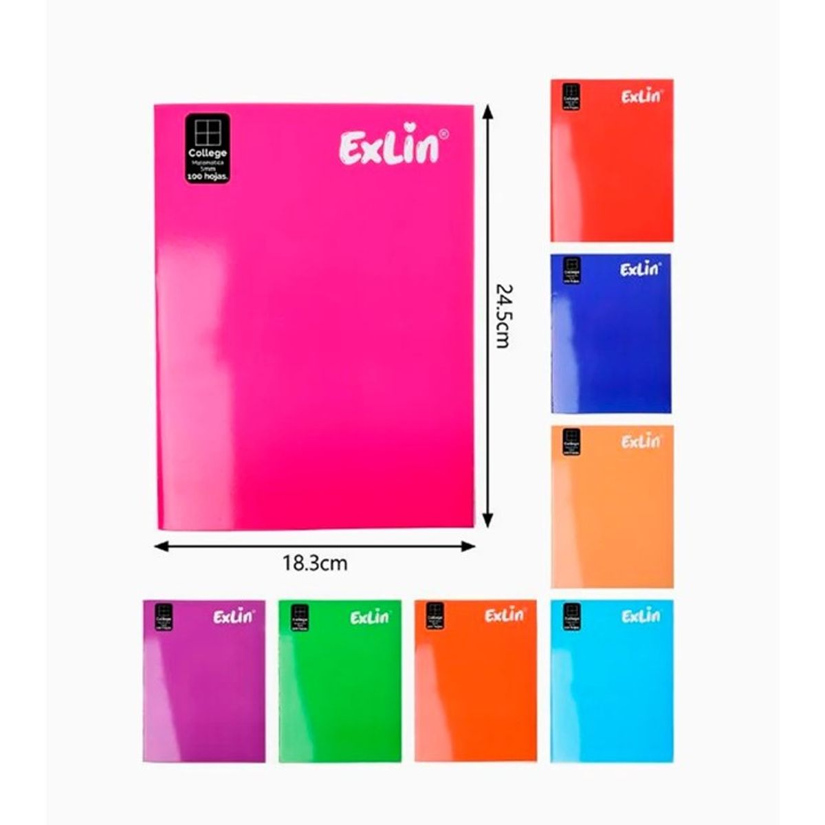 GENERICO - Pack 8 Cuaderno College de Composición 100 Hojas